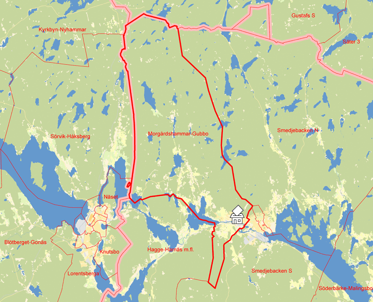 Karta över Morgårdshammar-Gubbo