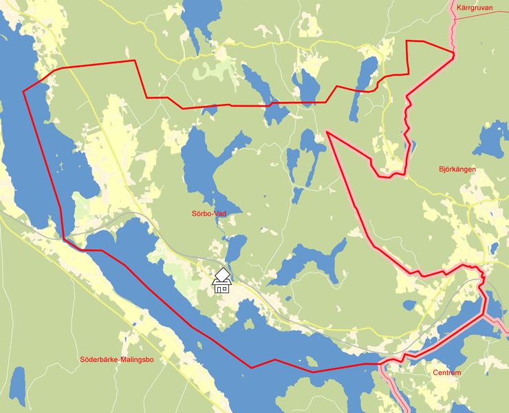 Karta över Sörbo-Vad