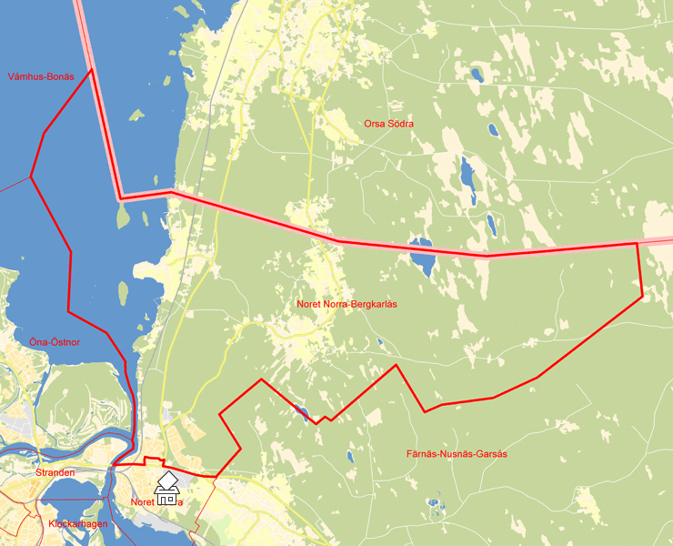 Karta över Noret Norra-Bergkarlås