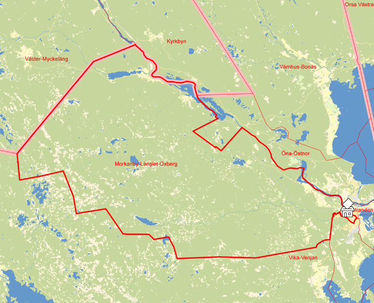 Karta över Morkarlby-Långlet-Oxberg