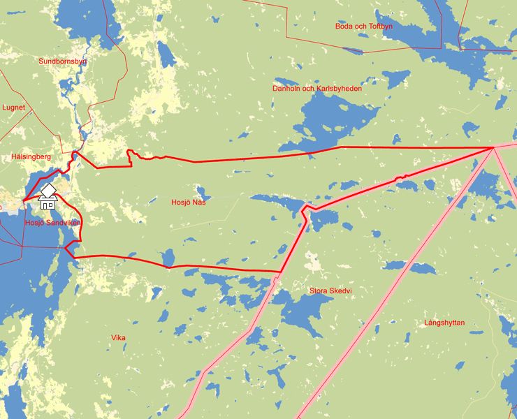 Karta över Hosjö Näs