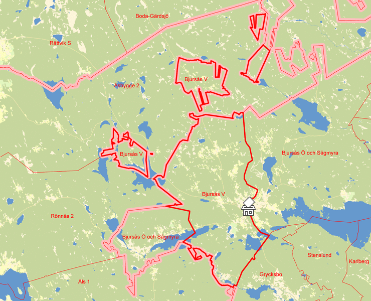 Karta över Bjursås V