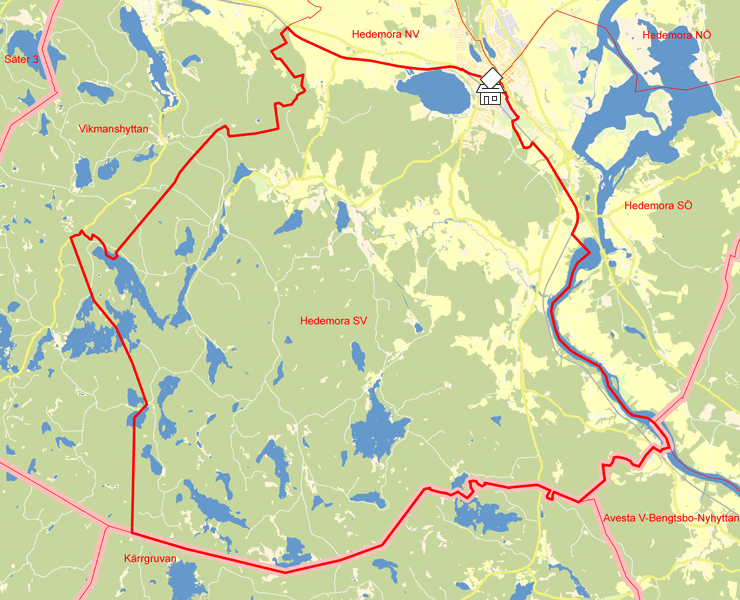 Karta över Hedemora SV