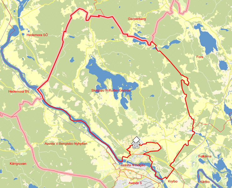 Karta över Skogsbo N-Rutbo-Grytnäs