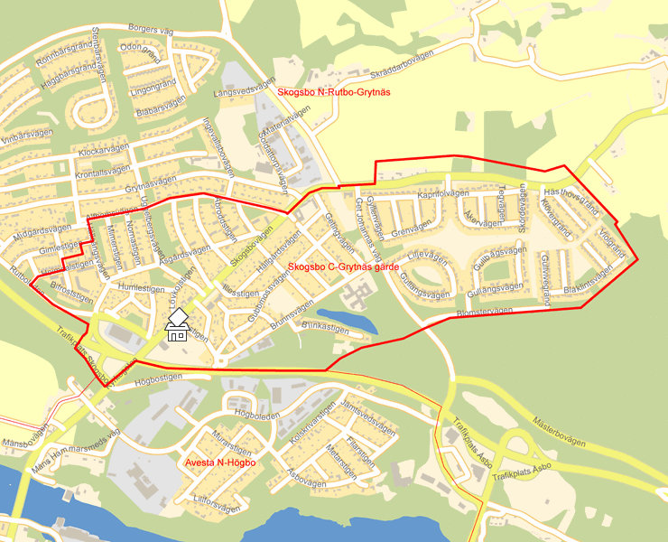 Karta över Skogsbo C-Grytnäs gärde
