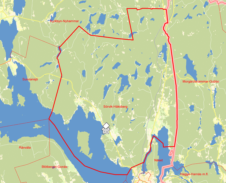 Karta över Sörvik-Håksberg