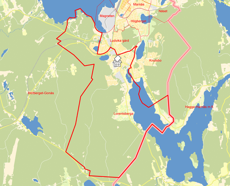 Karta över Lorentsberga