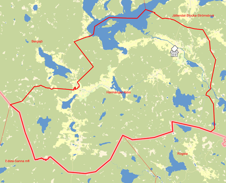 Karta över Harmånger-Ilsbo