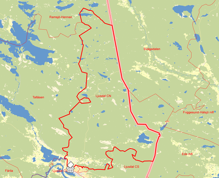 Karta över Ljusdal CN