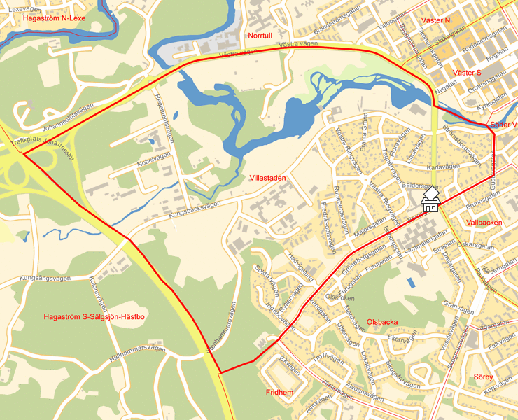 Karta över Villastaden