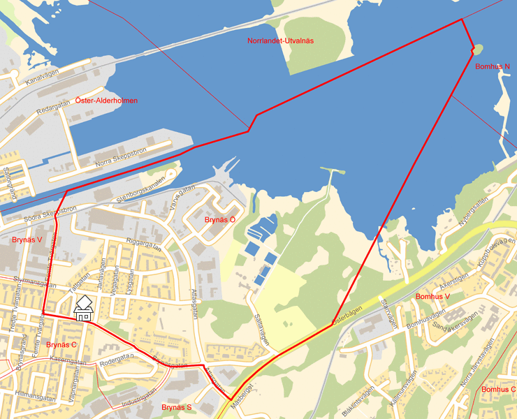 Karta över Brynäs Ö