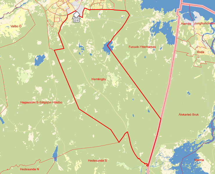 Karta över Hemlingby