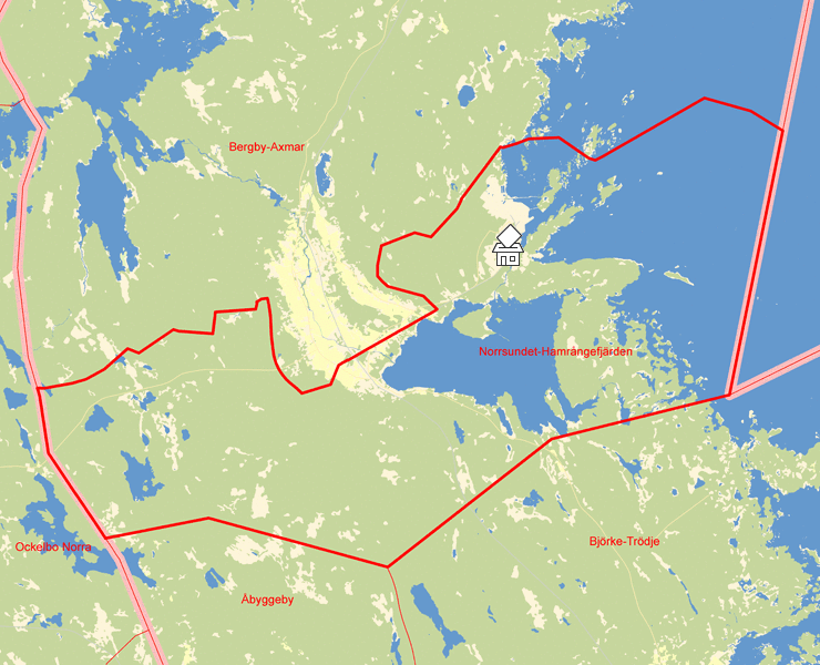 Karta över Norrsundet-Hamrångefjärden