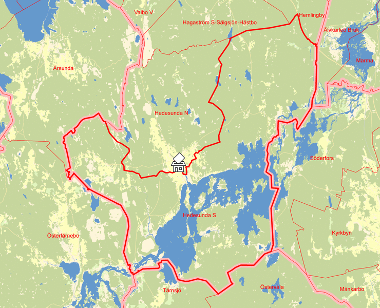 Karta över Hedesunda S