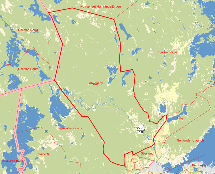 Karta över Åbyggeby