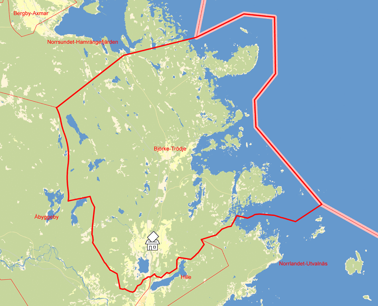 Karta över Björke-Trödje