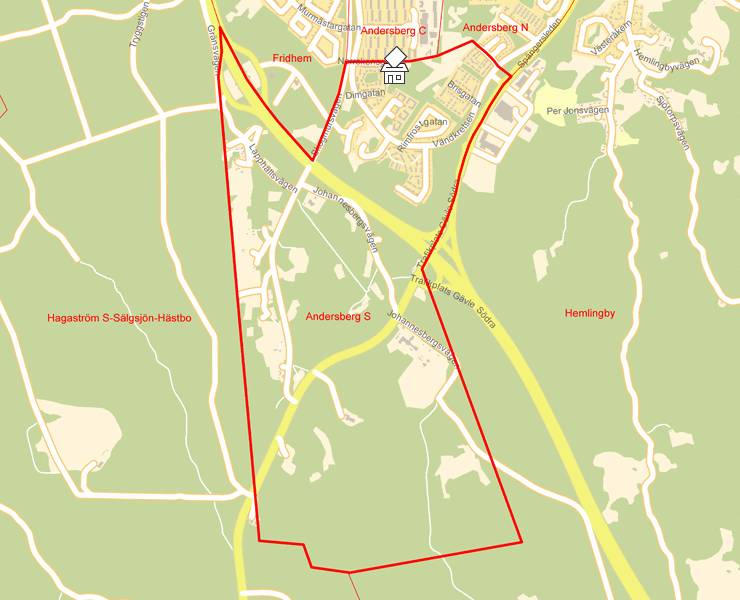 Karta över Andersberg S