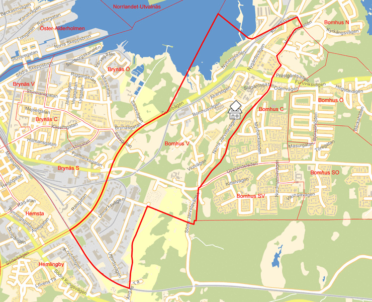 Karta över Bomhus V