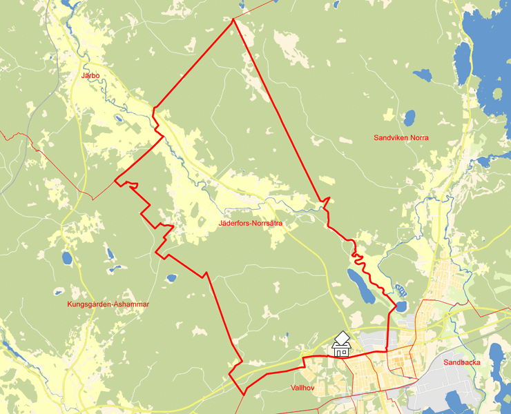 Karta över Jäderfors-Norrsätra