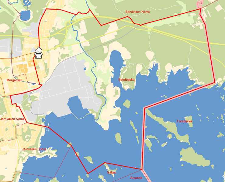 Karta över Sandbacka