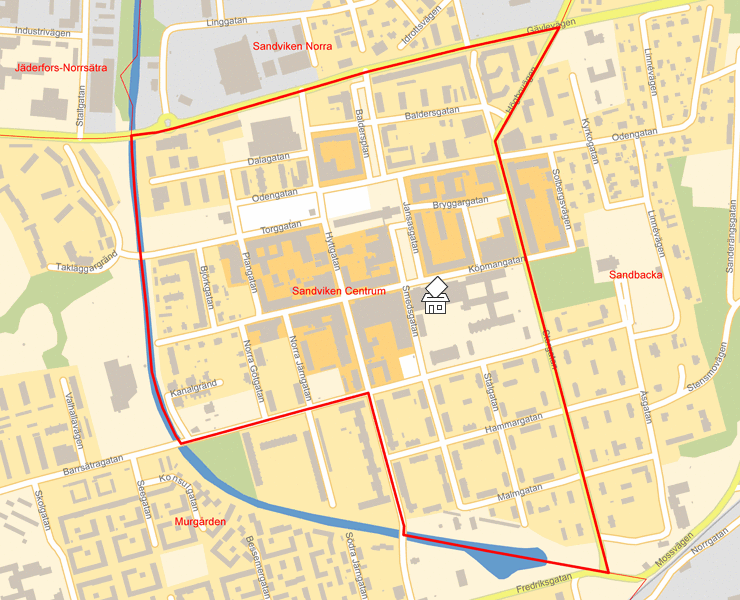 Karta över Sandviken Centrum