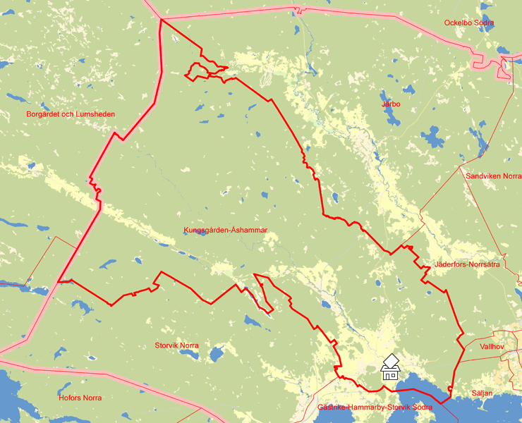 Karta över Kungsgården-Åshammar