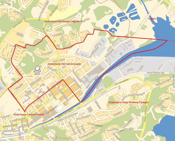 Karta över Söderhamn Norrtull-Granskär