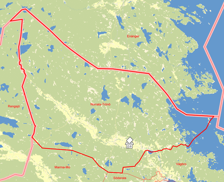 Karta över Norrala-Trönö