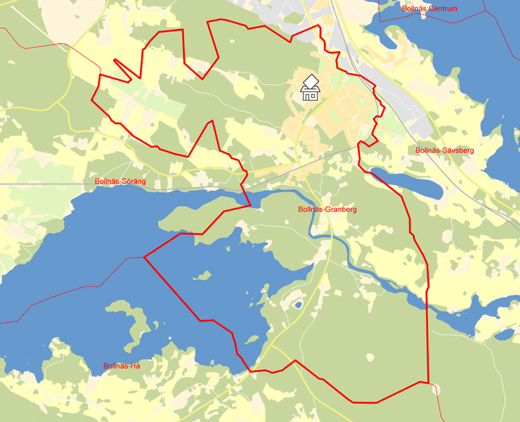 Karta över Bollnäs-Granberg