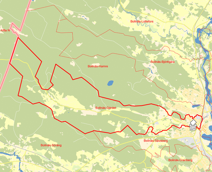 Karta över Bollnäs-Gärdet