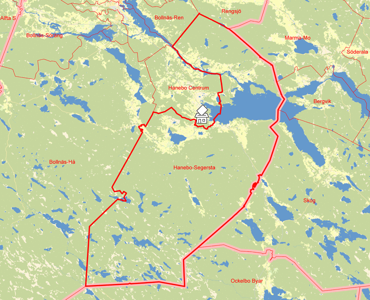 Karta över Hanebo-Segersta