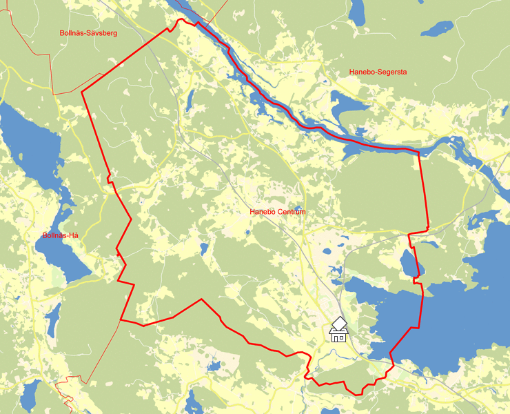 Karta över Hanebo Centrum