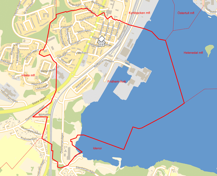 Karta över Fridhem-Åvik