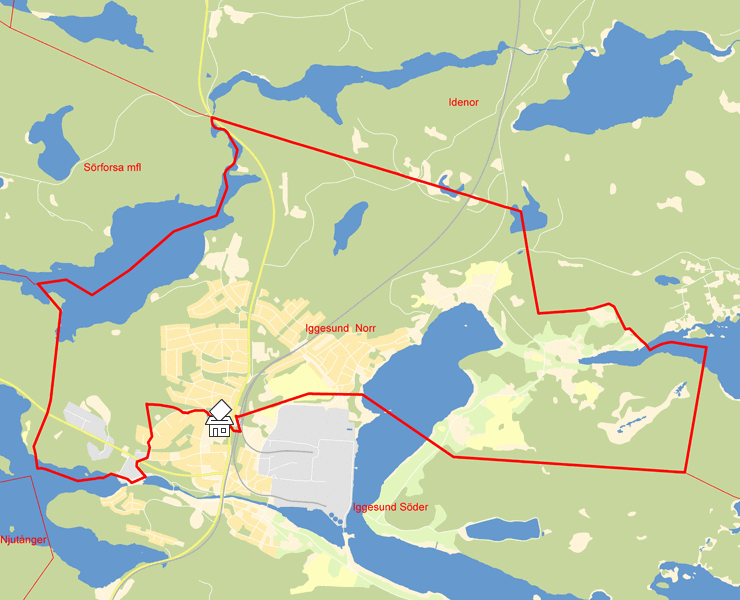 Karta över Iggesund  Norr