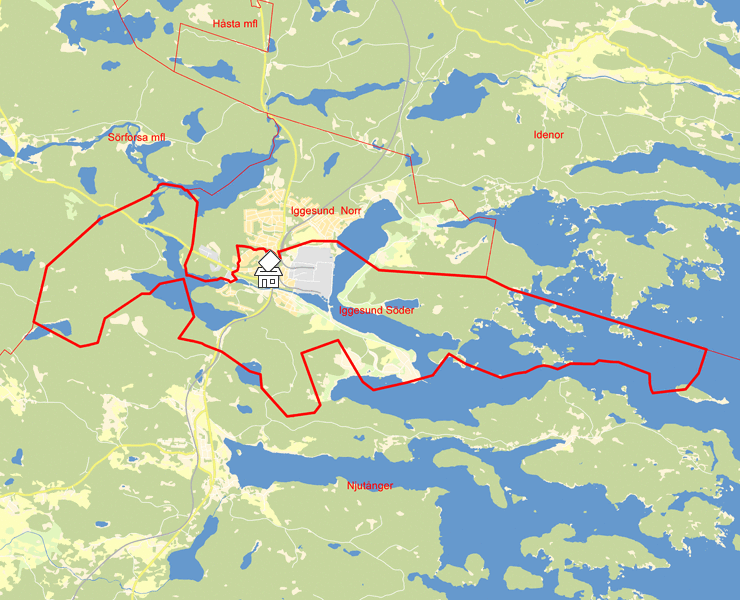 Karta över Iggesund Söder