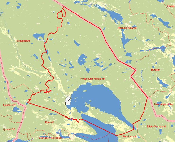 Karta över Friggesund-Hålsjö mfl