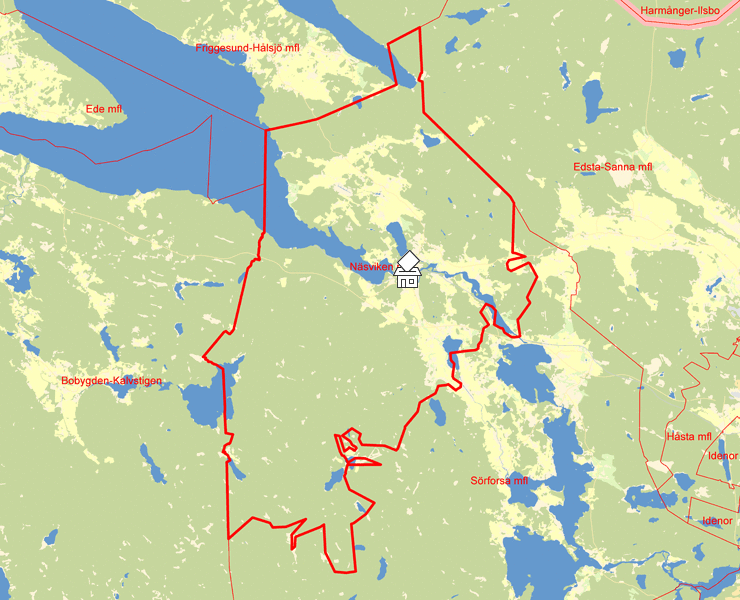 Karta över Näsviken mfl