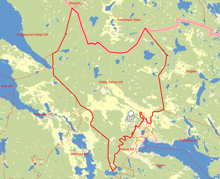 Karta över Edsta-Sanna mfl