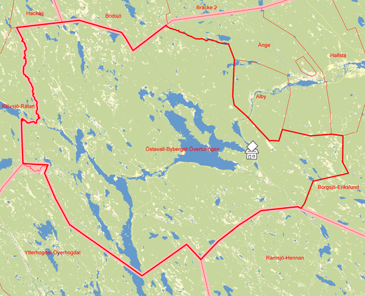 Karta över Östavall-Byberget-Överturingen