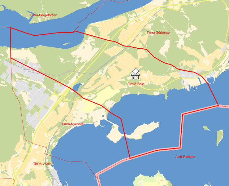 Karta över Timrå-Böle
