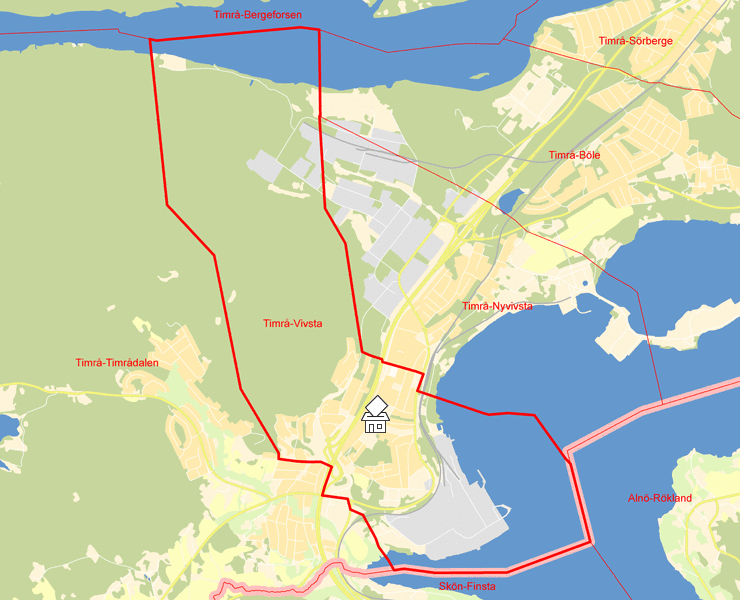 Karta över Timrå-Vivsta