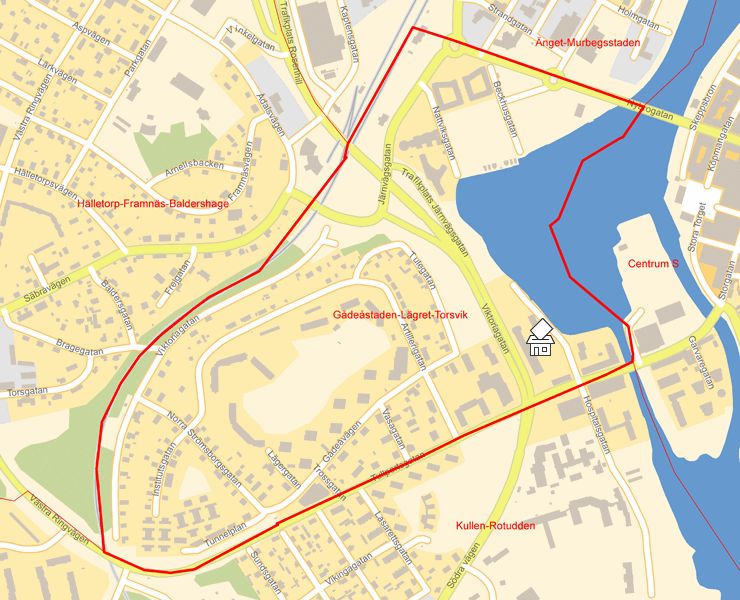 Karta över Gådeåstaden-Lägret-Torsvik