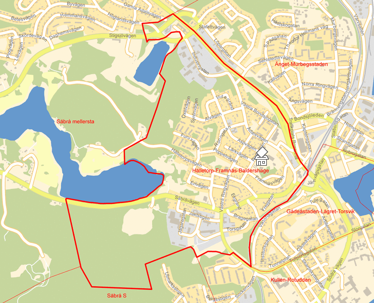 Karta över Hälletorp-Framnäs-Baldershage
