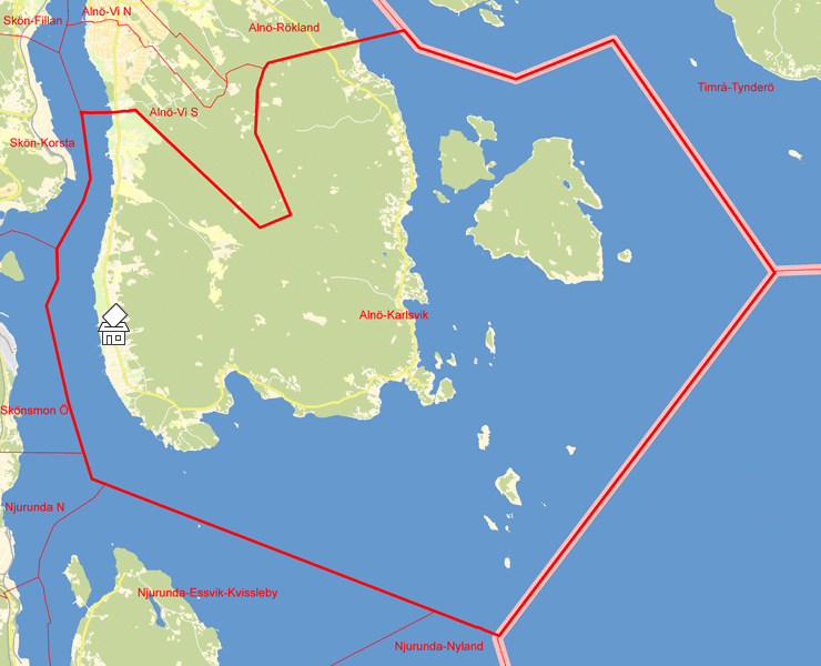Karta över Alnö-Karlsvik