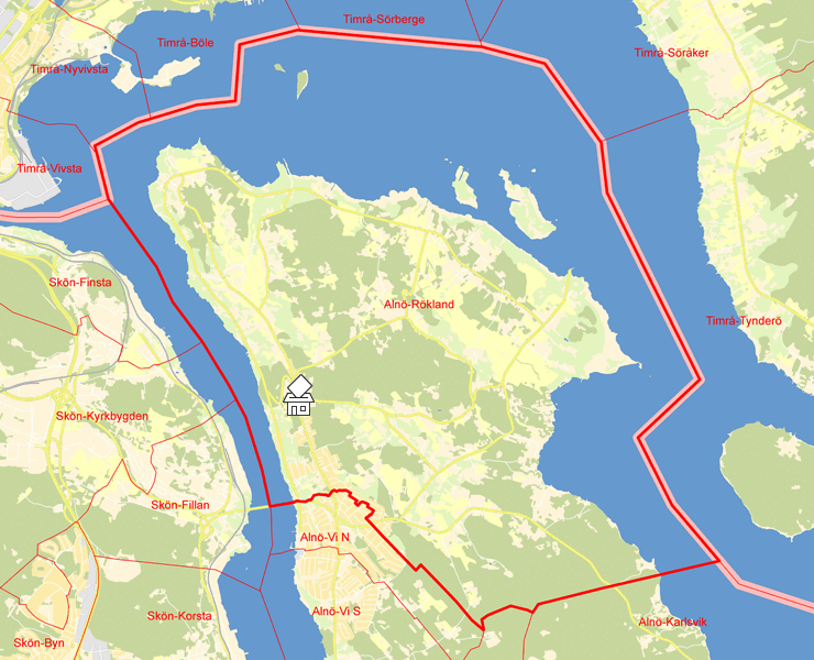 Karta över Alnö-Rökland