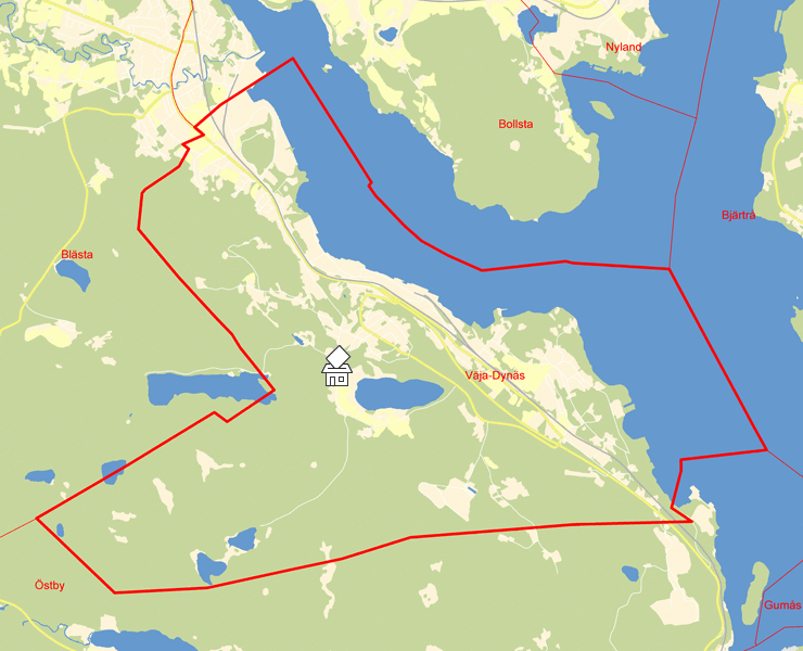 Karta över Väja-Dynäs