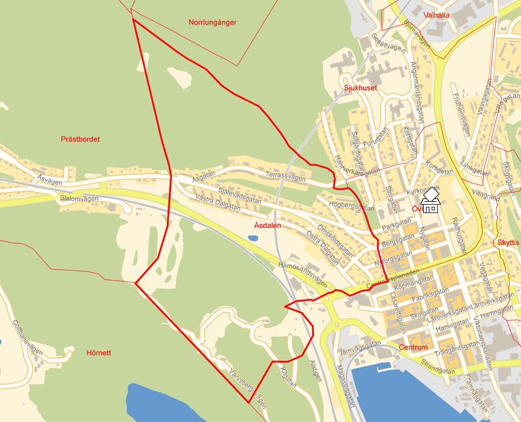 Karta över Åsdalen