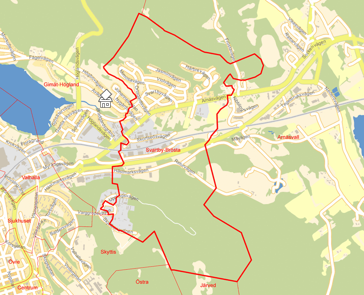 Karta över Svartby-Brösta