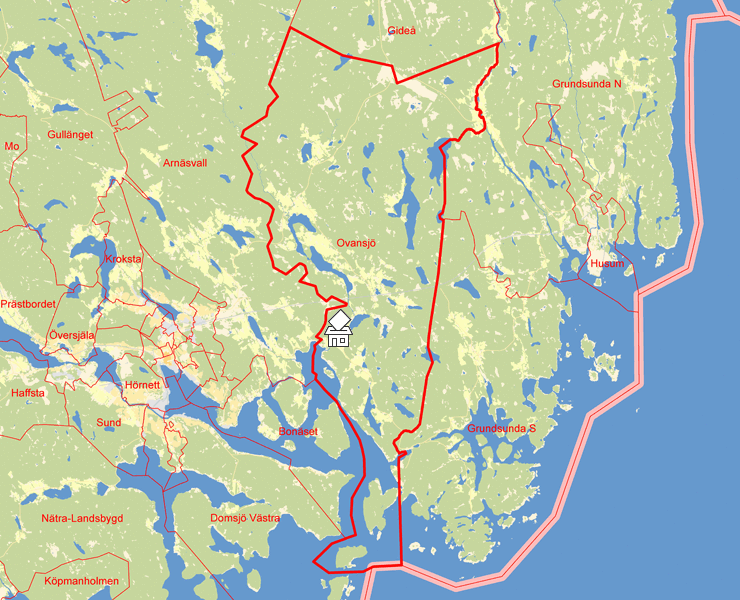 Karta över Ovansjö