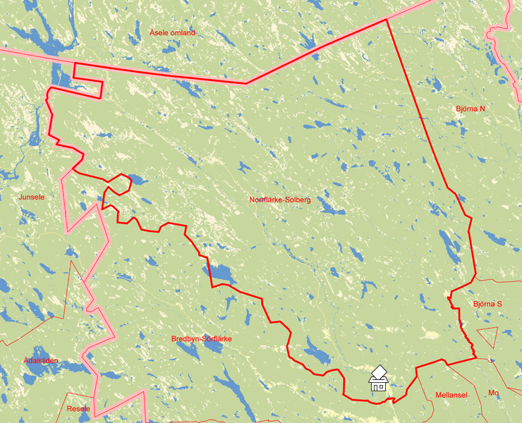 Karta över Norrflärke-Solberg